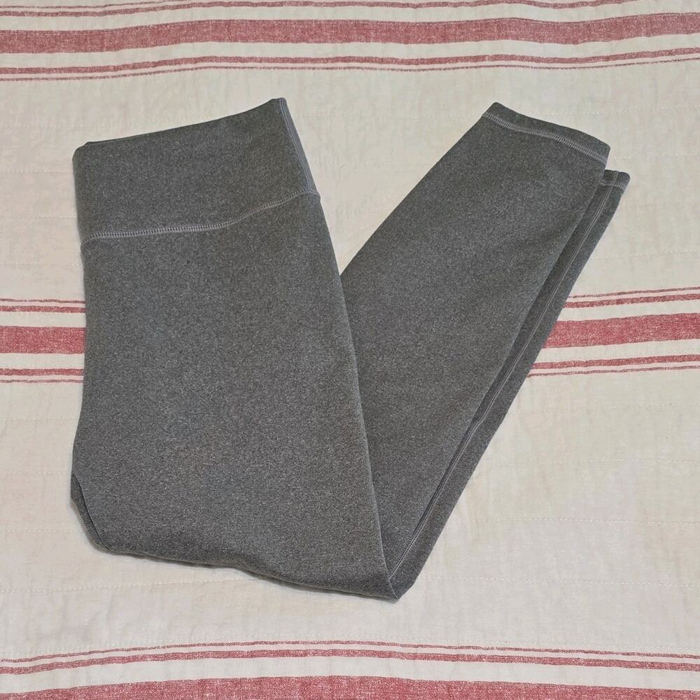 Fabletics Womens Lg High Rise Ankle Leggings Stretch Solid Gray